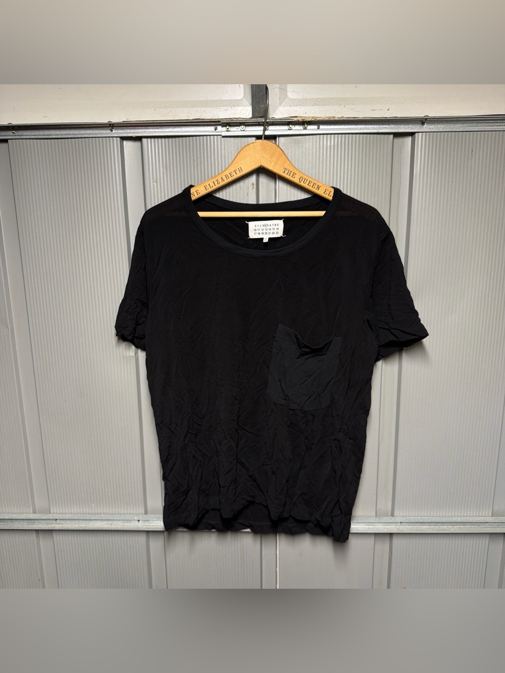 Maison Martin Margiela Oversized Black Short Sleeve Pocket Tee - Picture 1 of 6